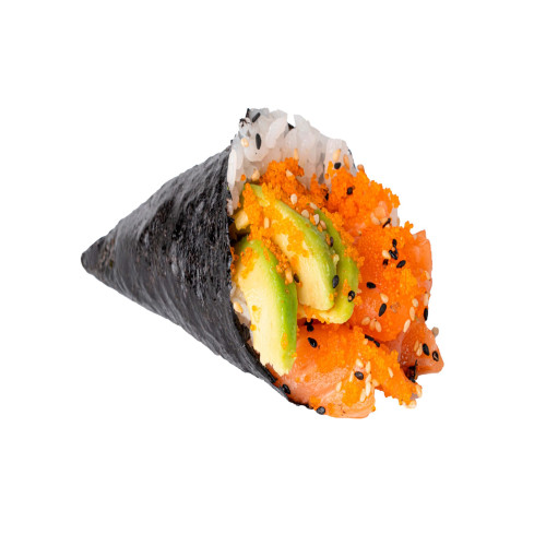 TEMAKI SALMON MISTA CON QUESO CREMA Y MANGO